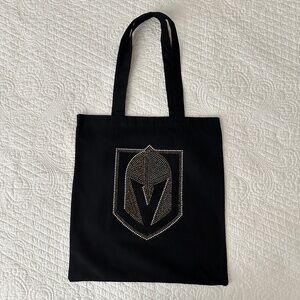 Vegas Golden Knights VGK Black Tote Bag Rhinestone Crystal Logo Bling